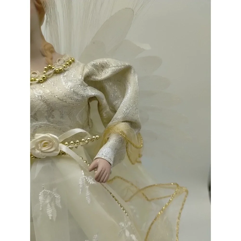 Beautiful Fiber Optic Lighted Christmas Angel Tree Topper 13 Inches